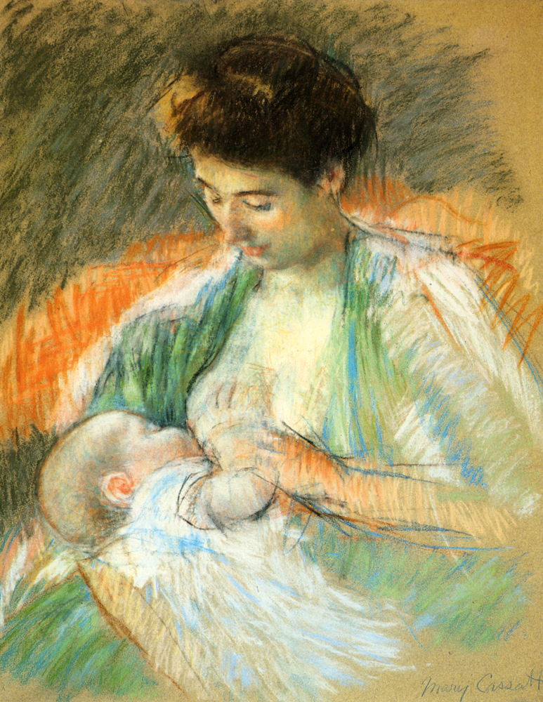 Mother Rose Nursing Her Child - Mary Cassatt Painting on Canvas